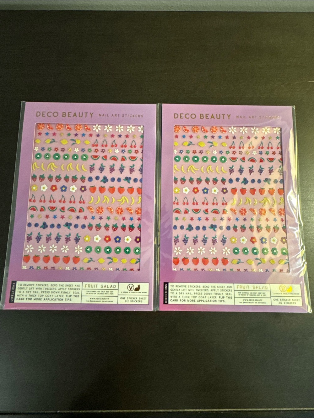 Deco Beauty Fruit Salad Nail Art Stickers 1 Sticker Sheet 212 Pieces NEW X2